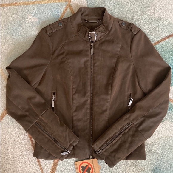 NWT Brown Jacket | 100% Vegan Leather - Picture 1 of 6